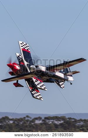 Avalon, Australia - March 2, 2013: Melissa Andrzejewski Flying An Edge 540 Aerobatic Aircraft With S