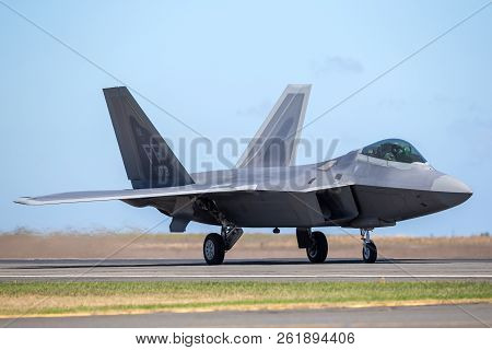 Avalon, Australia - March 2, 2013: United States Air Force (usaf) Lockheed Martin F-22a Raptor Fifth