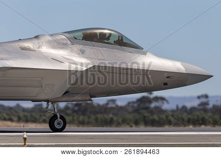 Avalon, Australia - March 2, 2013: United States Air Force (usaf) Lockheed Martin F-22a Raptor Fifth