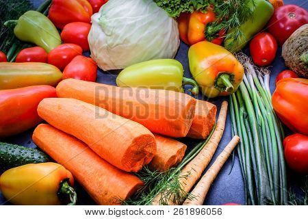 A Rich Variety Of Food Photography Vegetables.
A Rich Variety Of Autumn Colorful Bright And Fresh Ve