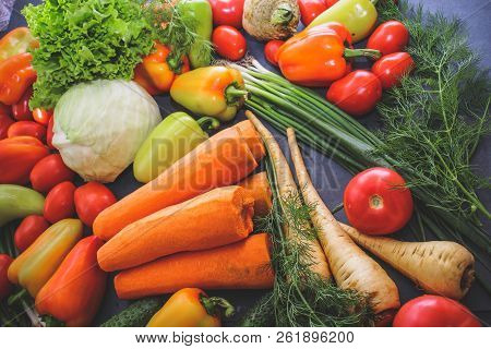 A Rich Variety Of Food Photography Vegetables.
A Rich Variety Of Autumn Colorful Bright And Fresh Ve