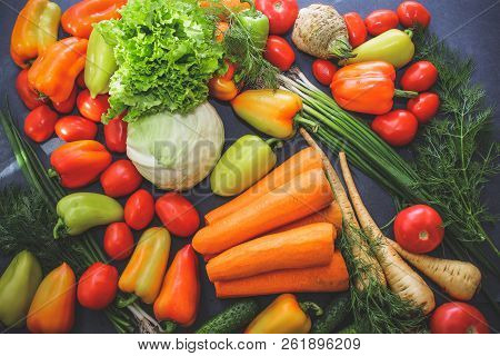 A Rich Variety Of Food Photography Vegetables.
A Rich Variety Of Autumn Colorful Bright And Fresh Ve