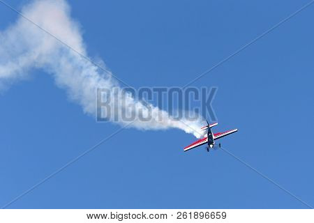 Avalon, Australia - March 3, 2013: Melissa Andrzejewski Flying An Edge 540 Aerobatic Aircraft.