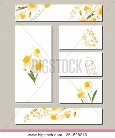 Daffodil Set With Visitcards And Greeting Templates