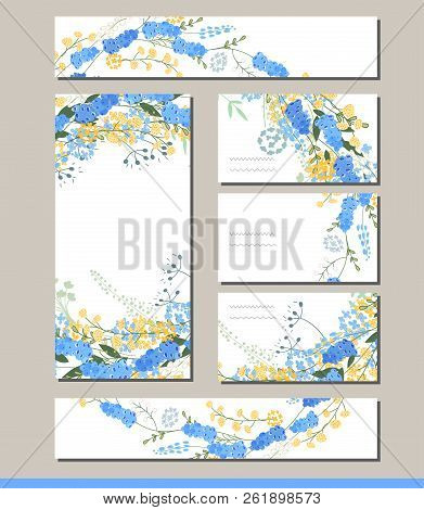 Muscari Set With Visitcards And Greeting Templates