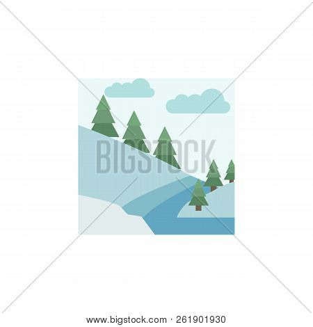River Color Icon. Elements Of Winter Wonderland Multi Colored Icons. Premium Quality Graphic Design 