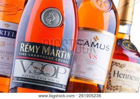 Bottles Of Famous Cognac Brands