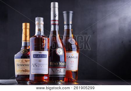 Bottles Of Famous Cognac Brands