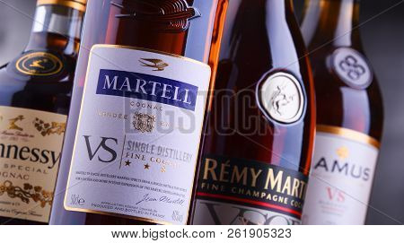 Bottles Of Famous Cognac Brands