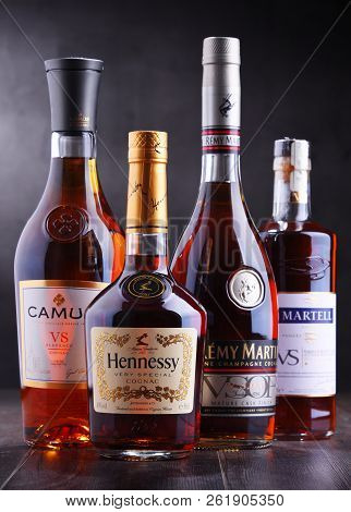 Bottles Of Famous Cognac Brands
