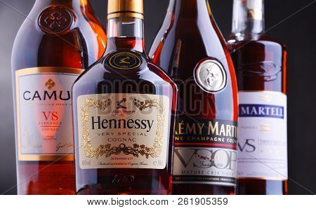 Bottles Of Famous Cognac Brands