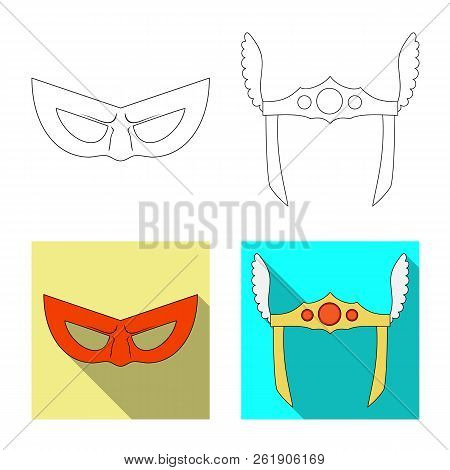 Vector Design Of Hero And Mask Icon. Collection Of Hero And Superhero Vector Icon For Stock.