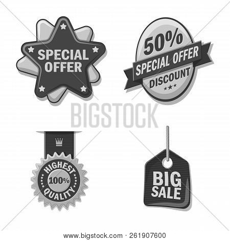 Vector Illustration Of Emblem And Badge Icon. Collection Of Emblem And Sticker Vector Icon For Stock