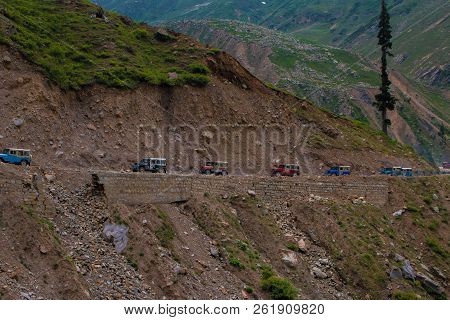 So Many Jeeps On Jeep Track To Lake Saif Ul Maluk, Naran Valley, Khyber Pakhtunkhua, Pakistan 6/26/2