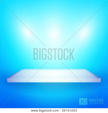 3D Isolated Empty Shelf for Exhibit - EPS10 Vector illustration