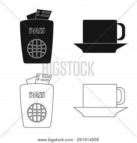 Vector Design Of Airport And Airplane Icon. Set Of Airport And Plane Vector Icon For Stock.