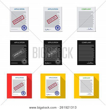 Vector Illustration Of Form And Document Symbol. Set Of Form And Mark Vector Icon For Stock.