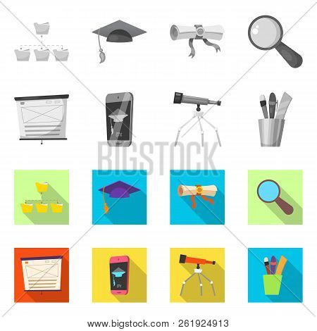 Vector Design Of Education And Learning Icon. Set Of Education And School Stock Vector Illustration.