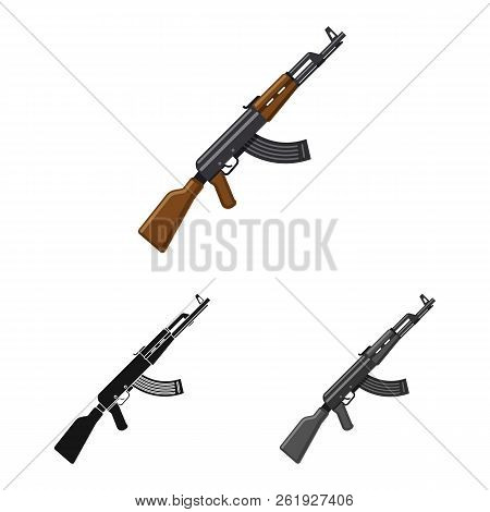 Vector Illustration Of Weapon And Gun Sign. Set Of Weapon And Army Stock Vector Illustration.