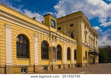 Krakow, Poland - July 12th 2018. The Old Central Train Station In Plac Jana Nowaka Jezioranskiego Wh