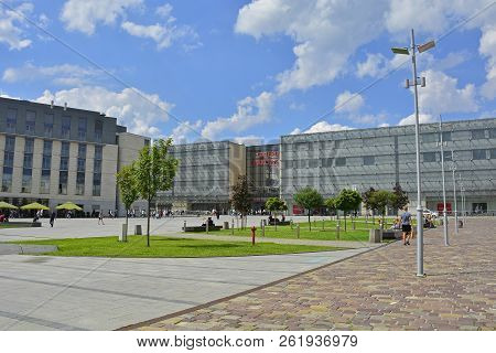Krakow, Poland - July 12th 2018. Plac Jana Nowaka Jezioranskiego Square, Containing The Galleria Kra