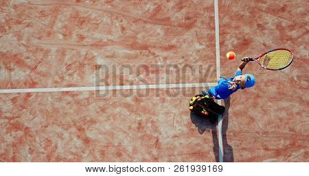 Aerial Tennis Serve.