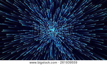 Abstract Circular Speed Background. Starburst Dynamic Lines Pattern. Abstract Data Flow Background.