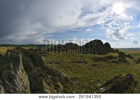 Rock Formations In Macin Mountains. Outdoor Travel Landscape. Landscape. Nature. Travel. Valley