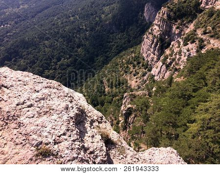 Nature In The Mountains On The Southern Coast Of Crimea. Botkin, Tarakhtashskaya, Miskhorskaya Trail