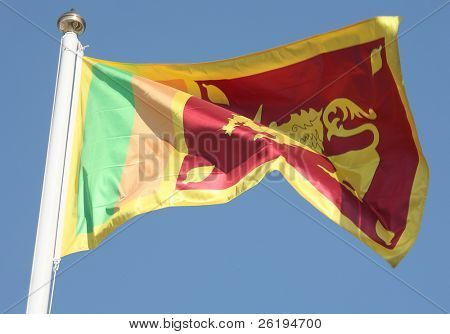 Den nationale flag af den indiske ocean øen Sri Lanka