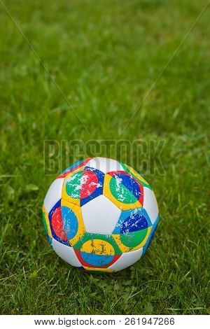 Moscow, Russia, October 7, 2018: Adidas Uefa Nations League, Official Match Ball Glider On The Grass