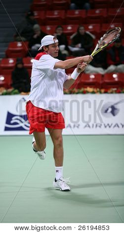 Denis Gremelmayr az USA-ban, az első fordulóban, Katar Open, Doha, 2007. január 2., ahol ő los