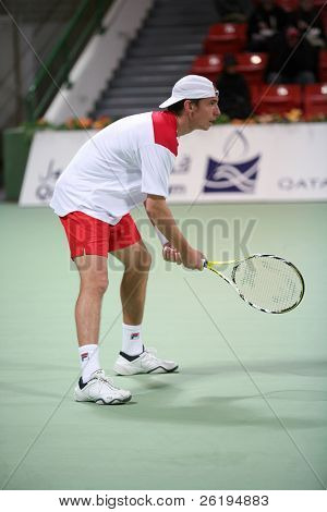 Denis Gremelmayr az USA-ban, az első fordulóban, Katar Open, Doha, 2007. január 2., ahol ő los