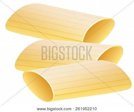 Illustrationof Different Pasta, Such As Ravioli, Tortellini,penne And Fusilli