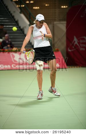 Włoska tenisistka Romina Oprandi gra w pierwszej rundzie turnieju Qatar Open ATP, Fe
