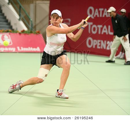 Italienske tennisspiller Romina Oprandi spiller i første runde af Qatar åben ATP-turnering, Fe