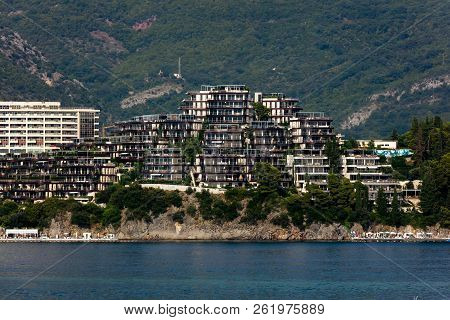 Budva, Montenegro, July 30, 2018: Dukley Hotel & Resort On The Budva Riviera.