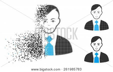 Fuhrer Icon With Face In Sparkle, Dotted Halftone And Undamaged Entire Variants. Points Are Composed