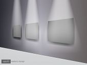 3D gris marcos de cuadros en la pared - diseño vectorial realista
