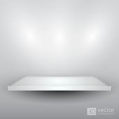 3D estante vacío aislado para exhibición - ilustración vectorial EPS10