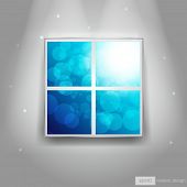 Colorida ventana en la pared - diseño vectorial realista