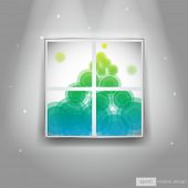 Colorida ventana en la pared - diseño vectorial realista