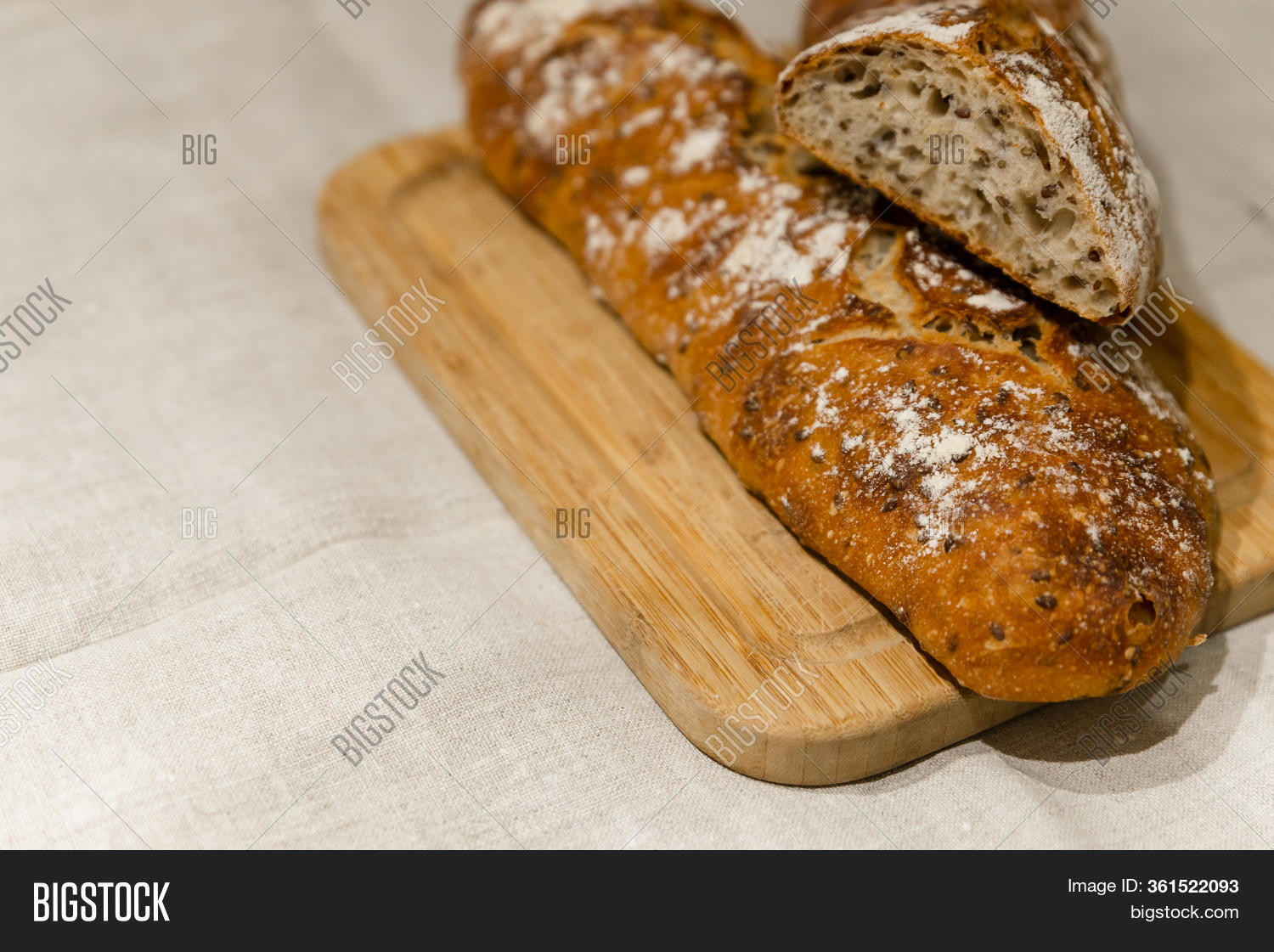 Fresh Bread On Linen, Image & Photo (Free Trial) Bigstock