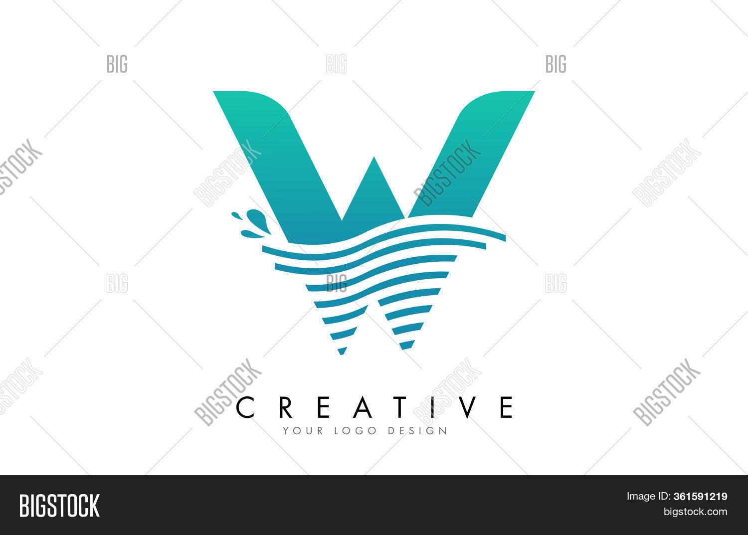 W Letter Logo Waves Vector & Photo (Free Trial) | Bigstock