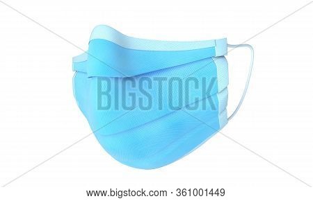 Madical Mask. Doctor Mask And Corona Virus Protection Isolated On A White Background. 3d Render.