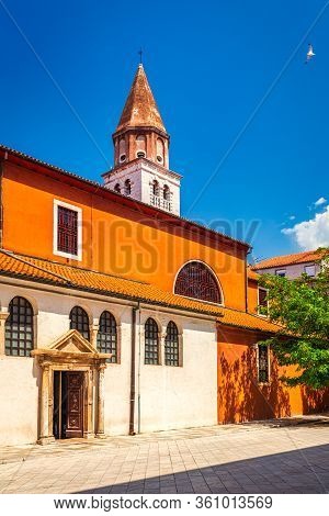 Historic Center Of The Croatian Town Of Zadar At The Mediterranean Sea, Church Of St.simeon, Europe.