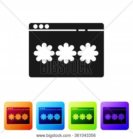 Black Password Protection And Safety Access Icon Isolated On White Background. Security, Safety, Pro
