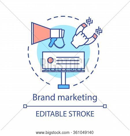 Brand Marketing Concept Icon. Branding Idea Thin Line Illustration. Communication, Sales, Product, S