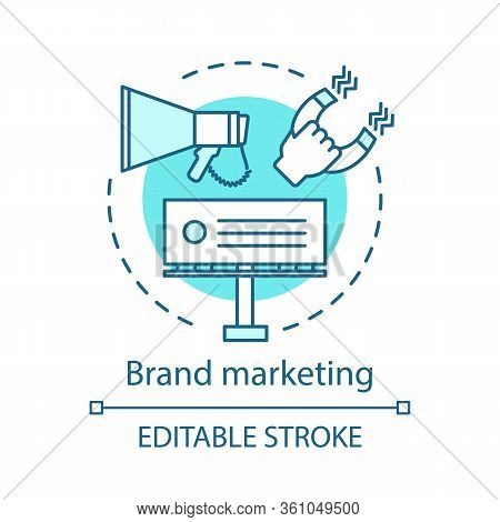 Brand Marketing Concept Icon. Branding Idea Thin Line Illustration. Orporate Image. Communications, 