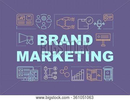Brand Marketing Word Concepts Banner. Presentation, Website. Communications, Product, Service For Br